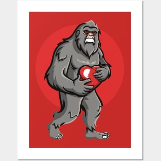 bigfoot  heart valentines day Posters and Art